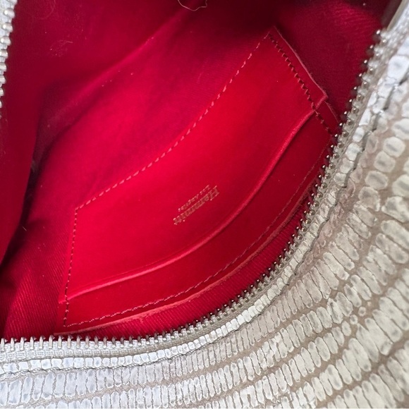 HAMMIT TONY Small Gray White Snakeskin Embossed Cow Leather Stud Crossbody - Picture 9 of 10